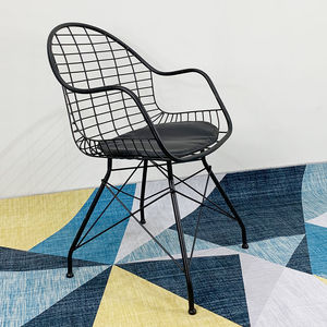 GCF011 Queen Cafe <b>Chair</b> Iron Restaurant Furniture with <b>Padded</b> Seat Multiple Colors Epoxy Powder Coating - Product Image 2