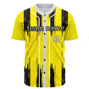 Maillot de baseball personnalisé avec logo d'équipe, nom et numéro, 100% polyester, imprimé par transfert thermique, col en V, séchage rapide, évacuation de l'humidité - Product Image 6