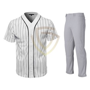 Uniformes de baseball pour hommes adultes, col en V, séchage rapide, respirant, 100% polyester, qualité supérieure, logo personnalisé, service OEM - Product Image 2