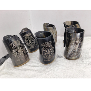 buffalo horn drinking Viking mugs hand made <b>drinkware</b> real horn drink <b>accessories</b> - Product Image 1