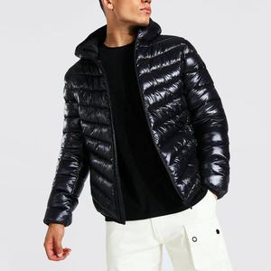 Veste d'hiver de haute qualité pour hommes col montant Logo avant Logo personnalisé dernière mode toile brillante grande taille livraison DDP - Product Image 1
