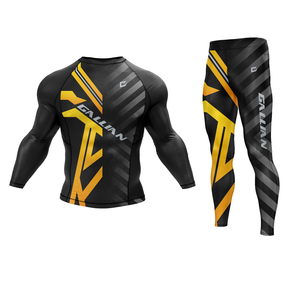 เสื้อรัดกล้ามเนื้อ Rashguard BJJ พิมพ์ลายดิจิทัล สำหรับออกกำลังกาย เสื้อยืดคอกลมผู้ชาย สไตล์ฮิปฮอป กันยับ แห้งเร็ว - Product Image 1