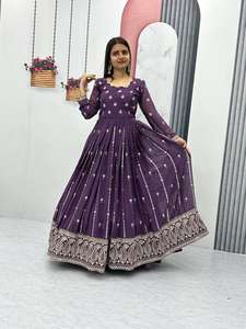 Vente chaude nouvelle fête porter indien prêt à porter fausse georgette lourde séquence broderie robe et avec Dupatta concepteur indien - Product Image 3