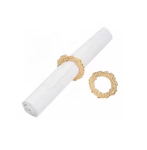 Ronds de serviette ronds en métal argenté populaires pour le décor de Table de dîner de mariage porte-serviettes porte-mouchoir à un prix abordable - Product Image 3