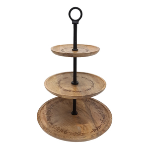 แท่นวางเค้กโลหะ3ชั้นดีไซน์พิมพ์ลายสีทองขนาดที่กำหนดเองสำหรับบ้านงานแต่งงานและงานวันเกิดของตกแต่ง - Product Image 2