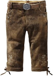 Elegante Lederhosen bávaro, Kniebund Hosen, Hombres Ledersosen Trachten Lederhosen Pantalones de cuero con tirantes 2025 - Product Image 6