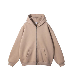 High Quality 500 GSM Cotton Thick <b>Blank</b> Plain Heavyweight Boxy Hoodies for Men Unisex Custom Logo Plus Size No String Hoodies - Product Image 4