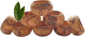 Bethléem bois d'olivier fait à la main de la terre sainte ensemble d'anneaux de serviette/cadeaux de mariage (porte-serviettes 8) - Product Image 2