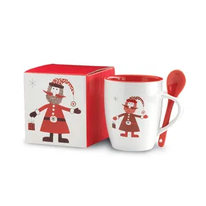Tazza in Ceramica Claus con Cucchiaio Integrato per Merchandising Natalizio - Product Image 4