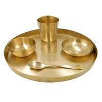 Juego Thali de latón natural para el hogar y la cocina, diseño tradicional, producto más vendido para el juego de cena de restaurante en casa