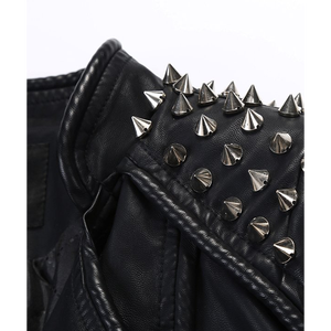 Fullu OEM Premium Quality Leather <b>Jacket</b> 100% Genuine Cowhide Leather Rockstar Style Pink Color - Product Image 3