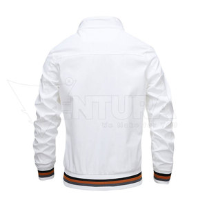 Men's Premium Quality Lightweight Slim <b>Mandarin</b> <b>Collar</b> Cotton/Polyester Bomber <b>Jacket</b> Solid Color Custom Winter Breathable - Product Image 2
