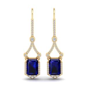 Pendientes Huggie de Plata de Ley 925 con Diseño Original REYES, Gema de Zafiro Azul de 6.62 Ct, Joyería de Moissanita con Certificado GRA - Product Image 2