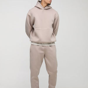 Cómodo chándal de lana de algodón pesado para hombre con Sudadera con capucha y pantalones de Jogger Conjuntos de invierno de alta calidad - Product Image 3