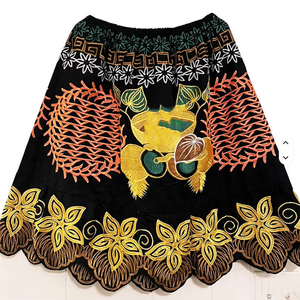 Dernières tendances en matière de jupes hawaïennes en coton, design Guam Micronésie, broderie florale, jupe florale de haute qualité pour femmes - Product Image 5