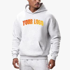 Haute qualité 100% coton polaire lourd surdimensionné sweat à capuche de luxe blanc 500gsm sweats à capuche lourds pour hommes - Product Image 1