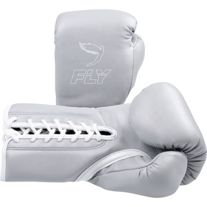 Gants de boxe d'entraînement Fly Fight en cuir de vachette à lacets avec sangle de poignet réglable, légers et imperméables pour MMA et Kickboxing - Product Image 2