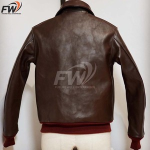 Chaqueta de Cuero para Hombre, Informal y para Uso al Aire Libre, con MOQ Bajo, Hecha de Cuero Vacuno, Teñida en Color Liso - Product Image 3