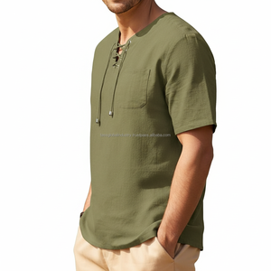 Camiseta con cordones 100% algodón, oversize, de alta calidad, transpirable, venta al por mayor, pedido a granel, OEM, etiqueta privada personalizada - Product Image 2