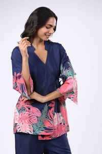 Articles de soirée Sexy Co-Ord Pour femmes en gros Femmes Deux Pièces Impression Co-Ord Party Suit Long Co-Ord Set Silk Pants Shirt Set - Product Image 6