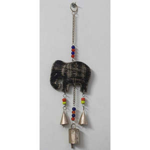 Antique Finish 42 cm <b>Elephant</b> Bells Indian Metal Craft Wall <b>Decor</b> Hanging Ornaments Traditional Creative for Living Handmade - Product Image 3