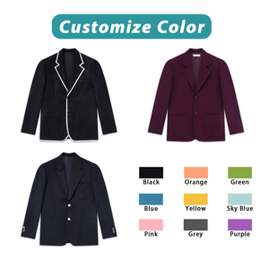 Blazers ajustés à col en V pour hommes, logo personnalisé d'usine, OEM ODM, veste à badges, veste d'étudiant, haute qualité, respirante - Product Image 4