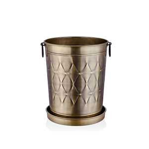 กระถางดอกไม้ปริซึมขนาด37x31x46ซม. ชุบทองสำหรับสวนหรือบ้านของคุณ - Product Image 1