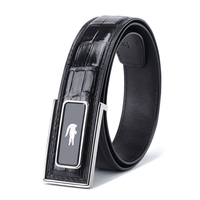 Ceintures pour hommes en cuir véritable croco, boucle en acier, personnalisées, de marque de luxe, tendance 2025, vente en gros