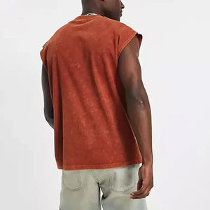 Men Oversized Casual Street Acid Washed Tank <b>Tops</b> Summer Fashion <b>Distressed</b> Custom Logo Tank <b>Tops</b> Cotton Street Wear Vests - Product Image 2