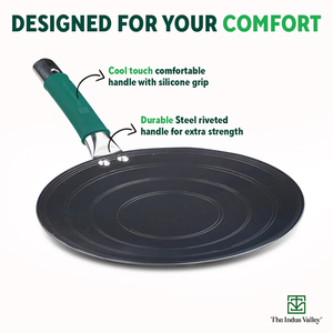 Cast Iron <b>Tawa</b> With Wooden Handle Roti Chapati Cooking Utensil Kitchen Pan Home Hotel Kitchen 14 Inches Ultimate Quality - Product Image 5