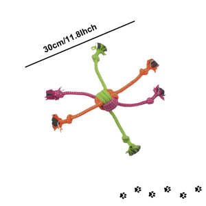 Jouet pour chien indestructible et écologique : Corde à mâcher durable en coton et boule et bâton en laine pour le jeu et les cadeaux - Product Image 4