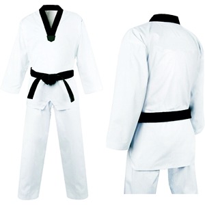 Uniforme de Taekwondo, vestido de artes marciales, conjunto de uniforme, pantalón superior con cinturón negro, Unisex uniforme de Taekwondo, 2017 - Product Image 1