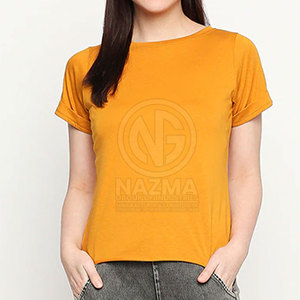 T-shirts pour femmes en coton 100% tricoté, teint uni, design unique, service OEM, légers, qualité supérieure, respirants, séchage rapide, nouveauté - Product Image 5