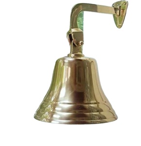 ระฆังเรือทองเหลืองแข็ง7 "โบราณกระดิ่งลอยตกแต่งผนังทะเลแบบแขวน - Product Image 1