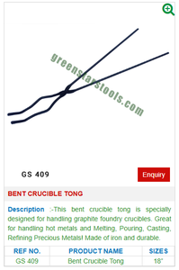 GS 409 Bent Crucible Tong Herramientas de joyería esenciales para joyeros profesionales y entusiastas - Product Image 2
