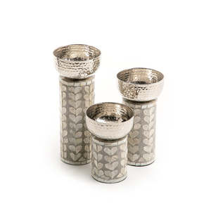 Portavelas de nácar con tapa de metal a precios competitivos para bodas y fiestas Portavelas de nácar al mejor precio - Product Image 2