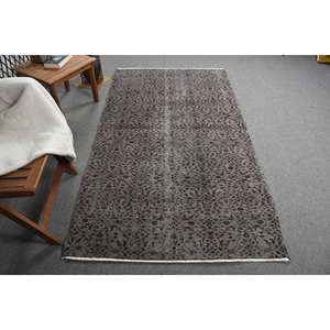 พรมตุรกีสีดำวินเทจสีเทาแบบทันสมัยพื้นที่ขนาดใหญ่3.9x6.9ฟุตสไตล์คลาสสิกการเย็บปะติดปะต่อกันสไตล์คลาสสิกผ้าขนสัตว์เป็นมิตรกับสิ่งแวดล้อมห้องรับประทานอาหาร - Product Image 1