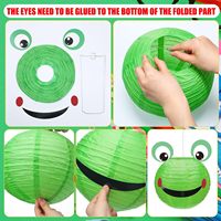 12 lanternes en papier en forme de grenouille, décoration de fête d'anniversaire de grenouille, lanterne verte de 10 pouces, cadeau de fête, kit de bricolage, cadeau pour la maternelle