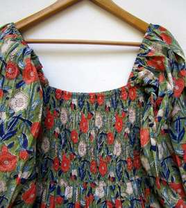 เดรสผ้าฝ้ายทรงเอไลน์สีล้วนสำหรับผู้หญิงเดรสฤดูร้อนลำลองมีกระดุมดีไซน์ลายดอกไม้ผ้าคอตตอนมาใหม่2023 - Product Image 4