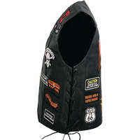 Gilet de motard vintage pour homme en cuir de vachette noir, respirant, anti-plis, séchage rapide, pré-collé, avec logo personnalisé, collection automne 23