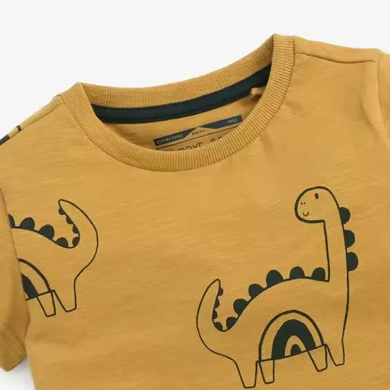 Camiseta para meninos | Camiseta infantil de algodão casual infantil com desenhos animados para meninos camisetas de dinossauro estampadas para crianças
