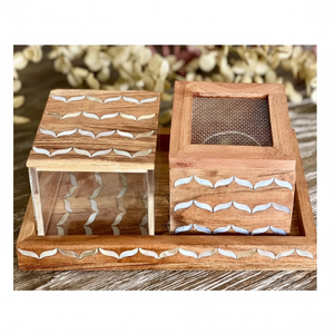 Handcrafted Wooden and <b>Epoxy</b> <b>Resin</b> Incense Burner, Islamic Custom Bakhoor Set for Fragrance Burning, Made in India - Product Image 1