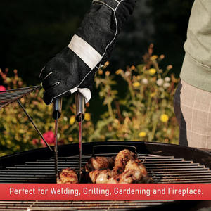 Nouveau design, logo personnalisé, gants de soudage en cuir de vachette renforcé, gants de sécurité industrielle pour la protection des mains, gants de lutte contre l'incendie - Product Image 6