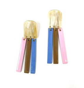 Pendientes de cuerno de Búfalo con estilo HF para mujer, joyería para fiesta de boda con tema de animales, oreja de resina caliente, artesanías naturales - Product Image 5