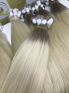 Blanc vierge vietnamien Remy pur brut non transformé en vrac Extensions de cheveux naturel lâche vague profonde Style pur cheveux humains racines sombres - Product Image 5