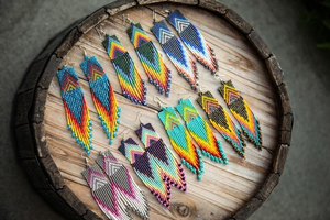 Boucles d'oreilles brodées de perles ethniques Boho faites à la main pour femmes Style classique avec perle comme pierre principale pour la Saint-Valentin - Product Image 4