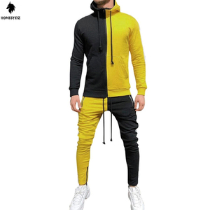 Custom Men's Streetwear Two-Piece Set <b>Stacked</b> Tracksuit with Hooded Sweatshirt & <b>Joggers</b> Uniform Cargo Track Suit - Product Image 1