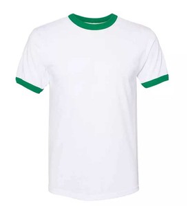 Camiseta de verano para niños y niñas, algodón suave, manga corta, bloque de Color, cuello redondo, camisetas deportivas de 2 a 13 años, camisetas con logotipo personalizado Ringer - Product Image 1
