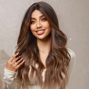 DWY 24 Inch for Ombre Flax Brown Long Curly <b>Wig</b> with Transparent Lace Front BL66010-2 for Women - Product Image 5