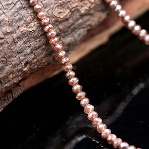 เพชรทรงรอนเดลเหลี่ยมเพชรพลอยสีแดงธรรมชาติขนาด 2-3 มม. ร้อยเป็นเส้น - Product Image 2